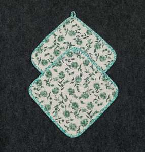 Juego de Delantales de Cocina de Algodón con Estampado Floral Verde, Lavables a Máquina, para Uso Diario en la Cocina - Product Image 6