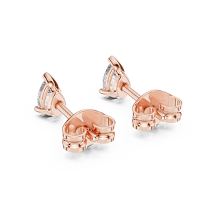 Boucles d'oreilles en diamant de laboratoire taille poire 0,25 carat, serties en or rose 18 carats, pour femme, idéales pour fiançailles, mariage, Saint-Valentin, ou usage quotidien. - Product Image 2