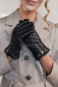 Gants en cuir pour femmes, gants de conduite chauds d'hiver doublés de polaire, compatibles avec les écrans tactiles, accessoires de mode pour l'extérieur - Product Image 3