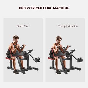 Banco de Ejercicios 2 en 1 Ajustable para Bíceps y Tríceps con Asiento Cómodo y Cojín para Codos para Entrenamiento en Casa - Product Image 4