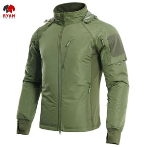 เสื้อแจ็คเก็ตซอฟต์เชลล์ผู้ชายแบบขายส่ง กันลม กันน้ำ ระบายอากาศได้ดี ผ้าถักย้อมสีพื้น พร้อมบริการ ODM สำหรับโลโก้แบบกำหนดเองด้านหน้า - Product Image 3