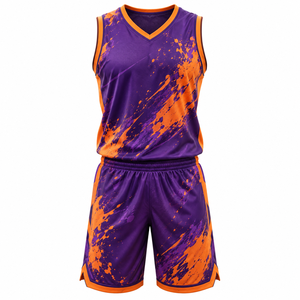 Uniforme de basket-ball personnalisé avec nom et numéro, respirant, séchage rapide, 100% polyester, vêtements d'équipe, vente en ligne - Product Image 5