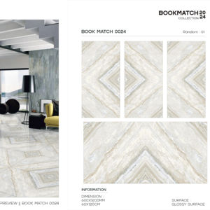 กระเบื้องพอร์ซเลนเคลือบเงาแบบพิเศษ ขนาด 600x1200 มม. รูปแบบแผ่นใหญ่ พื้นผิวขัดเงาคุณภาพพรีเมียม สำหรับตกแต่งผนังและพื้นภายในและภายนอกอาคารที่ทันสมัย - Product Image 1