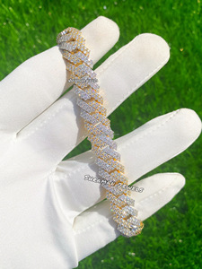 Bracelet Chaîne Cubaine Miami Personnalisé en Argent 925, Sertie de Diamants Moissanite 12MM 7,5 Pouces, Style Hip Hop Tendance, Cadeau de Fiançailles - Product Image 5