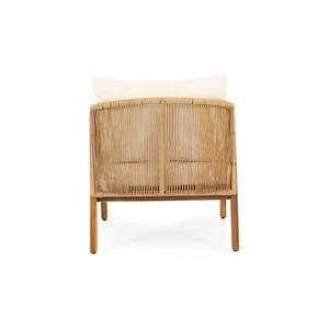 Modern Solid Teak Wood Furniture with <b>Rattan</b> And Cushions Sofa Set Living Room Garden Patio Outdoor Sofa - Selina - Product Image 5