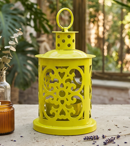 Elegante Linterna Artesanal para Exteriores, Decoración para el Hogar y la Cocina, Portavelas Alto, Linterna Decorativa para Bodas y Fiestas - Product Image 1