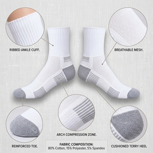 Calcetines de Baloncesto Personalizados, 100% Algodón, Ecológicos, Antibacterianos, de Secado Rápido, Transpirables, Gruesos, con Patrón Geométrico, para Adultos, de Verano - Product Image 5
