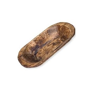 Cuenco de Masa de Madera de Paulownia Hecho a Mano, Cuenco Decorativo Ovalado Largo de Madera Antigua Personalizado, Cuenco Central para Mesa de Granja al por Mayor - Product Image 1