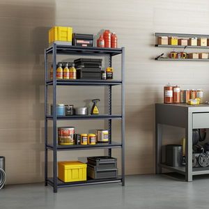Scaffali da Garage Regolabili da 183 cm, 5 Ripiani, Capacità 2200 LBS, Organizzatori Metallici per Stoccaggio, Scaffalature Utilitarie per Magazzino - Product Image 5