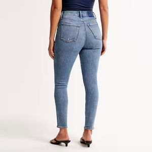 ELIVEERA ENTERPRISES Pantalon cargo en jean pour femme, taille haute, respirant, 100 % polyester, avec design personnalisé et impression en relief de haute qualité - Product Image 5