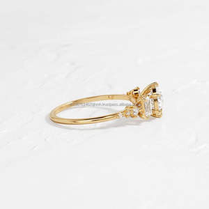 IGI/GIA Lab Grown Cut Diamond Vintage 14k jaune mariage/bague de fiançailles unisexe or blanc fin pour anniversaire fête-digne - Product Image 3