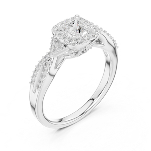 แหวนทองคำ 14K โรสโกลด์ ประดับเพชรทรงกลมเพาะเลี้ยงในห้องปฏิบัติการ สำหรับผู้หญิง สวมใส่ในงานปาร์ตี้ |   เพชรที่เพิ่งเพาะเลี้ยง - Product Image 6