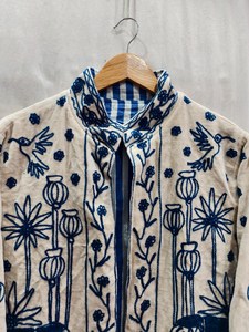 Veste kimono d'hiver en velours brodée Suzani motif éléphant, look magnifique, avec 2 poches latérales, cadeau pour lui ou pour elle - Product Image 5