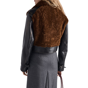 <b>Top</b> Luxury Women's Genuine Leather and Shearling Jacket Sheepskin Aviator <b>Coat</b> OEM Custom Private Leather <b>top</b> Label Manufacturer - Product Image 2