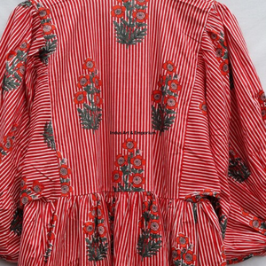 Beautiful floral Cotton <b>Block</b> <b>Printed</b> dress Dress For Casual wear Hand <b>Block</b> <b>Printed</b> Dress - Product Image 5
