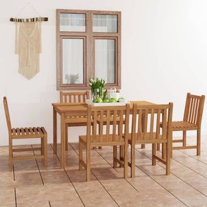 Ensemble de salle à manger de jardin en teck massif, durable et chaud - Product Image 1