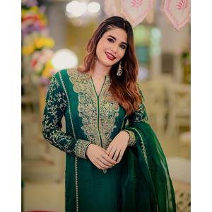 Ensemble haut et bas pour femme LC Designer, vert, taille unique, avec dupatta, pour les occasions spéciales - Product Image 3