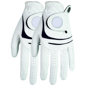 Gants de golf haute performance pour hommes, en cuir véritable, à doigts entiers, souples, durables, compressifs, respirants, antidérapants, pour le sport - Product Image 1
