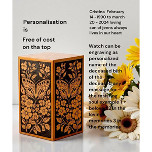 Elegant Wooden Funeral Urn with Natural Finish Keepsake urn Memorial Keepsake by AYAANS - Product Image 3