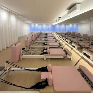 Cama de núcleo de aluminio de alta calidad, máquina de Pilates reformador plegable rosa para mujeres, estudio de Pilates, garantía de 10 años - Product Image 6