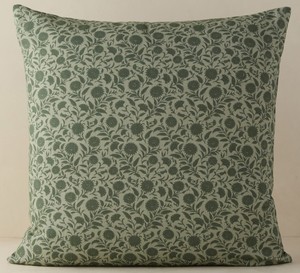 Funda De Almohada India hecha a mano con estampado de bloque de mano de color Beige con flores de nuevo diseño, funda de sofá de algodón, Fundas de cojín - Product Image 1