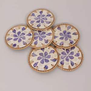 Handwoven Rattan <b>Coasters</b> Heat Resistant - Modern Style Natural Fiber <b>Drink</b> <b>Coasters</b> for Table Decor Luxury <b>Coasters</b> Set - Product Image 2