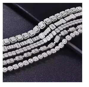 Cadena de Tenis de Moissanita de Alta Claridad, Colgante Hip Hop Bling, Joyería de Moda Unisex - Product Image 5