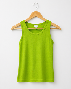 Camiseta sin mangas de algodón y poliéster con cuello redondo para mujer, estilo casual y deportivo. - Product Image 1
