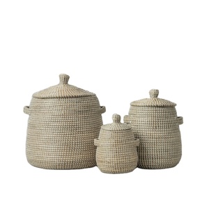 Combo <b>Seagrass</b> <b>Basket</b> with Lip for Kitchen Organization or Your Kitchen Best Seller From Vietnam - Product Image 1