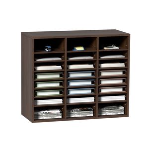 Organizzatore per Documenti in Legno a 24 Scomparti, Porta Lettere Regolabile per Ufficio 29x12x24,4 Pollici - Product Image 3
