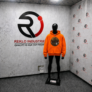 Sweat à capuche oversize délavé pour homme Orange, style streetwear avec imprimé circulaire, poche avant, coupe décontractée oversize, idéal pour l'automne - Product Image 3