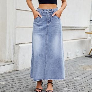 Short en jean taille haute pour femme, couleur unie, avec poches, style décontracté, mini-jupe d'été tissée confortable - Product Image 2