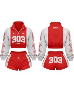 2026 TAHAD Trendy Custom Women Cropped Windbreaker Tracksuit Quarter Zip Jacket Shorts <b>Set</b> OEM Private Label Sportswear - Product Image 6