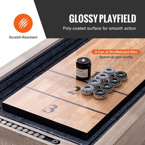 Tavolo da Shuffleboard LED da 9 Piedi, Set di Gioco 2-in-1 per Famiglia, Shuffleboard e Bowling per un'Esperienza di Gioco Perfetta - Product Image 4