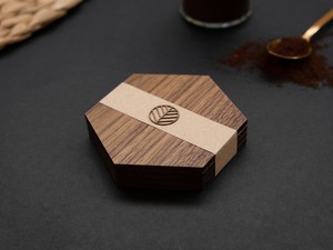 Wood Hexagon Coaster Set Modern Non-Slip Table <b>Mats</b> for Coffee Cups Home <b>Kitchen</b> Dining Decor Customizable wooden coaster - Product Image 4