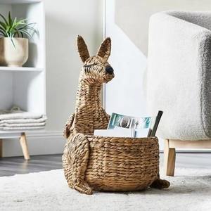 Cesta tejida de jacinto de agua en forma de canguro, cesta de almacenamiento hecha a mano, venta al por mayor, ecológica, hecha en Vietnam - Product Image 3