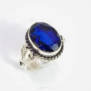 แหวนพลอยแทนซาไนต์ เงินแท้ 925 สีน้ำเงิน แหวนทำมือ เครื่องประดับหรูหรา แหวนเรียบหรู - Product Image 4