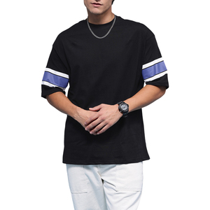 T-shirt vintage grande taille pour homme, manches courtes, col rond, décontracté, épaules tombantes, épais, vêtements de sport, nouvelle arrivée, vente en gros, OEM - Product Image 2