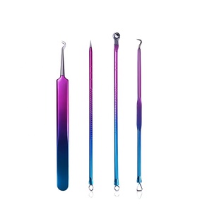 Premium 4 Pcs Acne Extraction <b>Tool</b> Set Stainless Steel Blackhead Whitehead Remover Kit with Customized Branding - Product Image 1