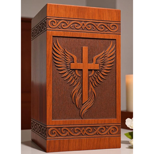 Urne funéraire en bois haut de gamme faite à la main pour exposition commémorative, élégante urne en bois de cerisier pour cérémonie funéraire par AYAANS - Product Image 2