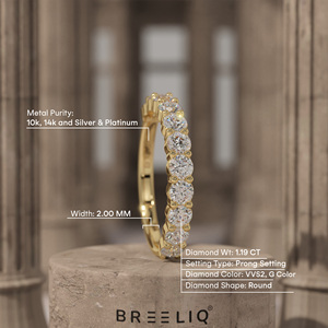14K Gold Round Lab Grown Diamond Eternity Ring Classic Half Eternity Band Elegant Stackable <b>Wedding</b> Ring for Women - Product Image 2