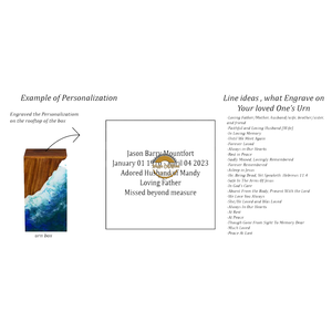 Handcrafted Ocean Wave Resin & Natural Wood Cremation Urn Blue Epoxy Ashes <b>Box</b> Artistic Funeral Memorial <b>Keepsake</b> by AYAANS - Product Image 4