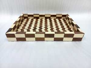 Hand Crafted Wood Resin Inlay Tray | Chevron Pattern Serving <b>Coffee</b> <b>Table</b> Decor - Serving Tray - Product Image 6