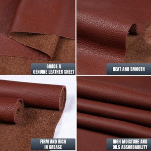 Feuille de cuir de vachette véritable, grain gaufré, suédée, épaisseur 1,2-1,4 mm, pour usage en mobilier - Product Image 5