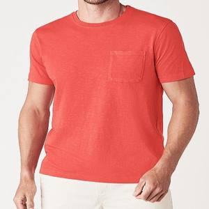 T-shirts en coton 100% uni en gros, impression soyeuse bleue personnalisée, t-shirts pour hommes de haute qualité à col rond, tailles plus grandes, logo OEM - Product Image 5