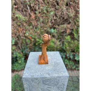 Escultura Decorativa de Tronco de Árbol Rústico con Pájaro Sentado, Adornos para Mesa, Artículos de Decoración para Jardín y Hogar - Product Image 2