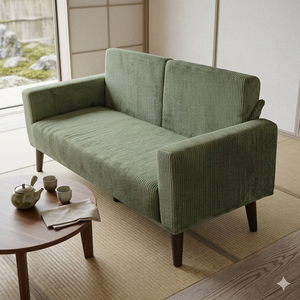 Sofá Seccional en Forma de L Tapizado en Corduroy Tradicional, con Relleno de Espuma, para Espacios Pequeños, Sala de Estar, Oficina, Apartamento - Product Image 1