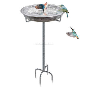 Bain d'oiseaux en métal design pour jardin extérieur, bassin à eau pour oiseaux, résistant à la rouille, en fer, décoratif, qualité supérieure - Product Image 4