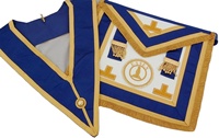 Tablier maçonnique de luxe en peau d'agneau, fait main, personnalisable, brodé, à coudre, avec bordure en fil d'or, à rabat carré traditionnel