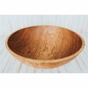 Tazón para servir ensalada de madera de mango ecológico con incrustaciones de esmalte y estampado de hojas |   Frutero Decorativo Redondo de Madera para Decoración de Cocina - Product Image 5